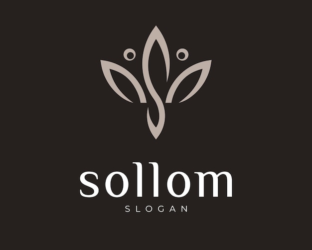 Letra S Hoja Belleza Hojas Flor Floración natural Minimalismo Elegante lujo Icono Vector Logo Diseño