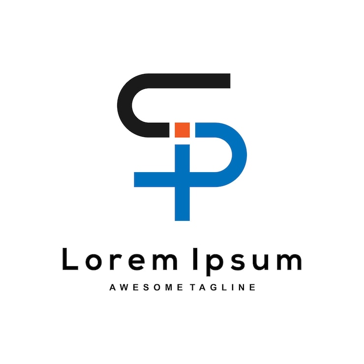 Vector letra s,i,p icono de diseño de logotipo creativo.