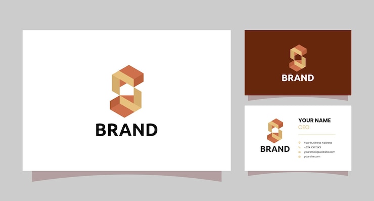 Vector letra s y logotipo de la casa con tarjeta de visita.