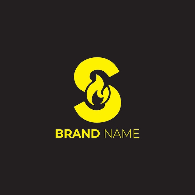 Letra S con logotipo de llama para la identidad de la marca