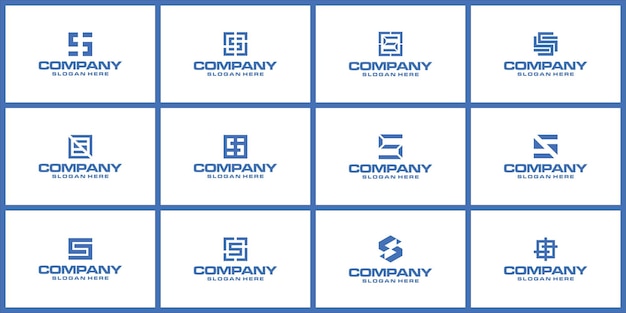 letra S logotipo de vector mínimo moderno para aplicaciones web y tecnología Vector Premium