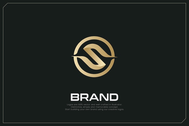 La letra S, la marca registrada, el logotipo de la marca en oro