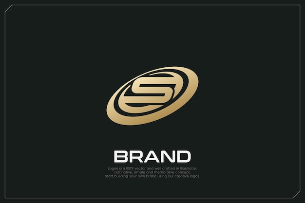 La letra S, la marca registrada, el logotipo de la marca en oro