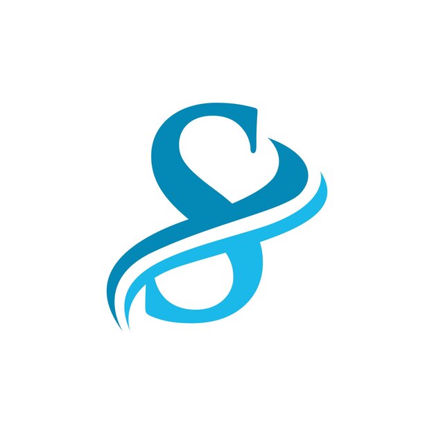 Letra S con plantilla de diseño de vector de logotipo swoosh