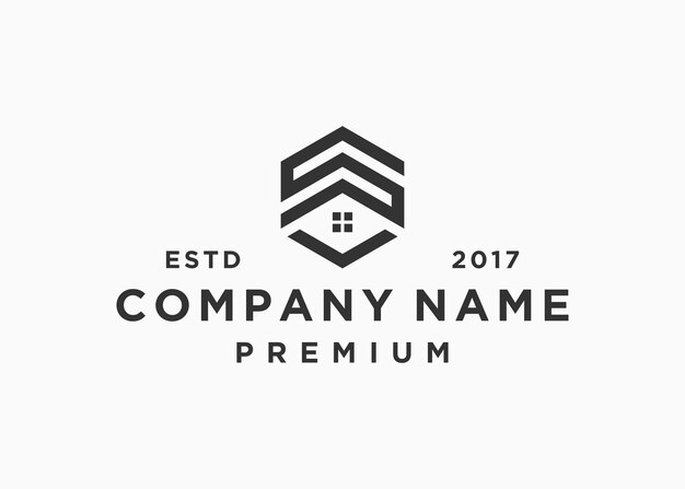 letra s con plantilla de ilustración de vector de diseño de logotipo de casa