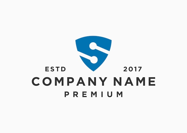 letra s con plantilla de ilustración vectorial de diseño de logotipo de escudo