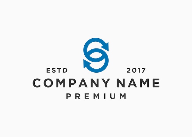 letra s con plantilla de ilustración vectorial de diseño de logotipo de flecha