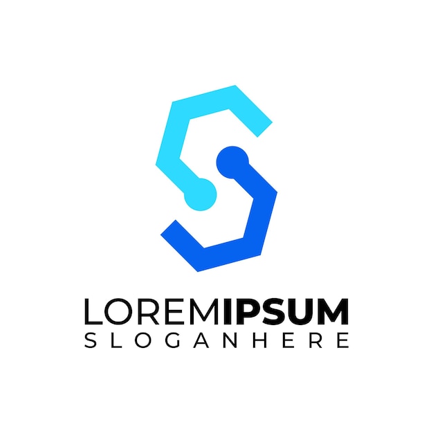 Letra S simple con logo hexagonal