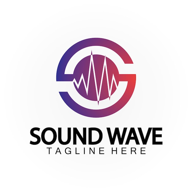 Letra S Sonido Música Audio Voz Ecualizador Volumen Forma de onda Frecuencia Diseño de logotipo vectorial colorido