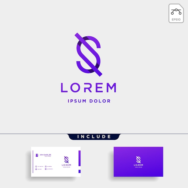 Letra s ss diseño de logotipo simple vector elegante