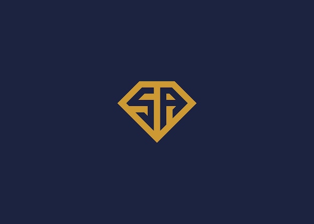 letra sa con el logotipo de diamante diseño de icono modelo de diseño vectorial inspiración