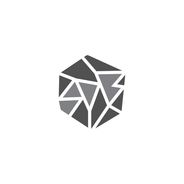 letra SDB con diseño de logotipo de piedra ilustración vectorial aislada en blanco