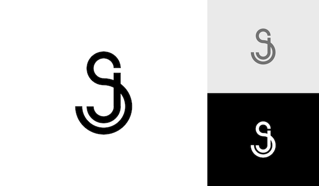 Vector letra sj o vector de diseño de logotipo de monograma sj inicial