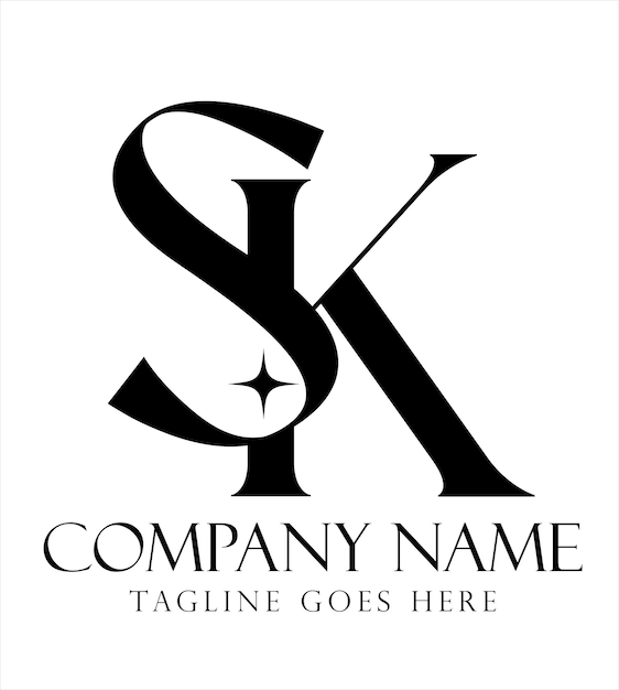 letra SK o KS diseño de logotipo vectorial creativo, moderno y elegante para negocios de lujo
