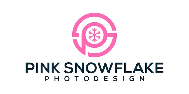 Letra SP PS y copo de nieve Diseño del logotipo Vector simple