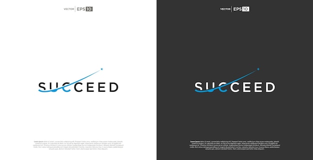 Vector letra succeed marca de palabra logotipo tipografía