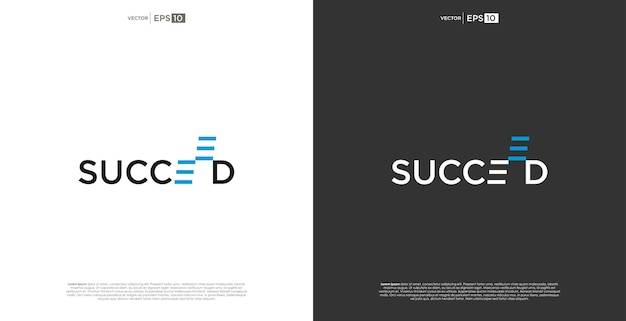 Vector letra succeed marca de palabra logotipo tipografía