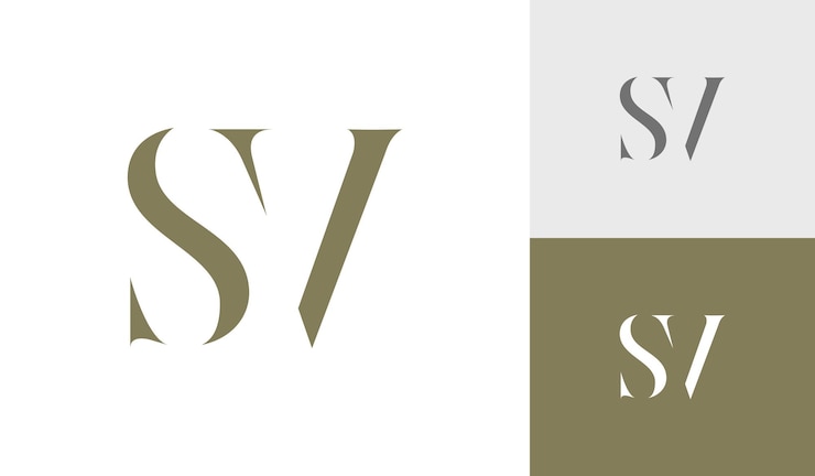 Vector letra sv o vector de diseño de logotipo de monograma sv inicial