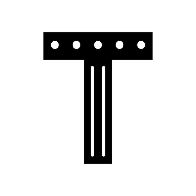 Letra T adornada escandinava en blanco y negro Fuente popular Letra T en estilo escandinavo