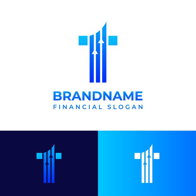 Letra T Financial Chart Logo adecuado para cualquier negocio relacionado con Financial con T iniciales