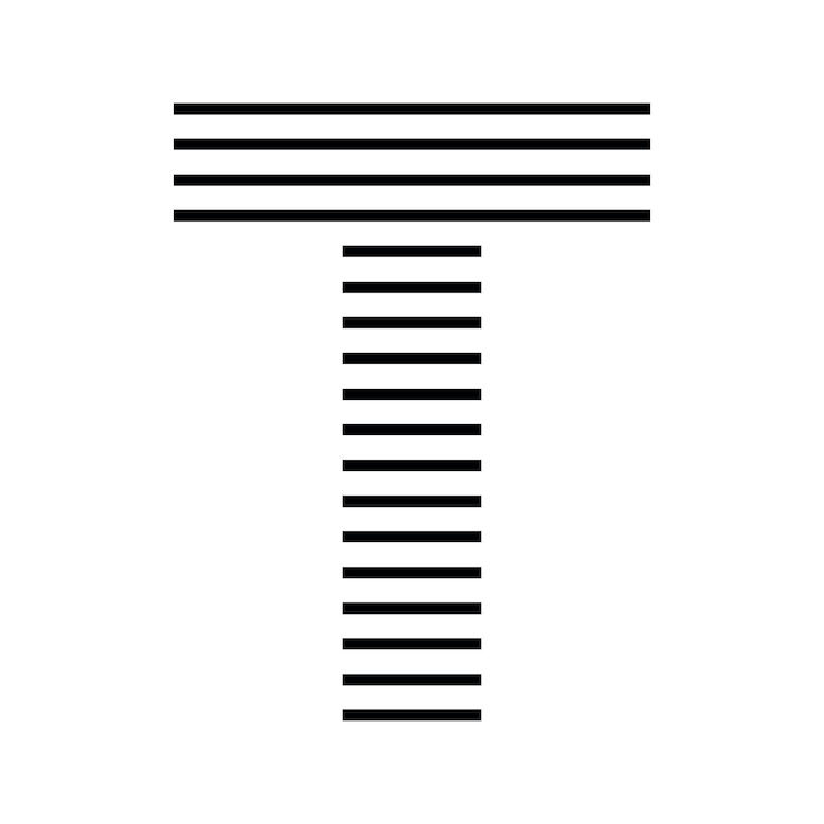 Vector letra t inicial monograma logo icono geométrico líneas de rayas horizontales