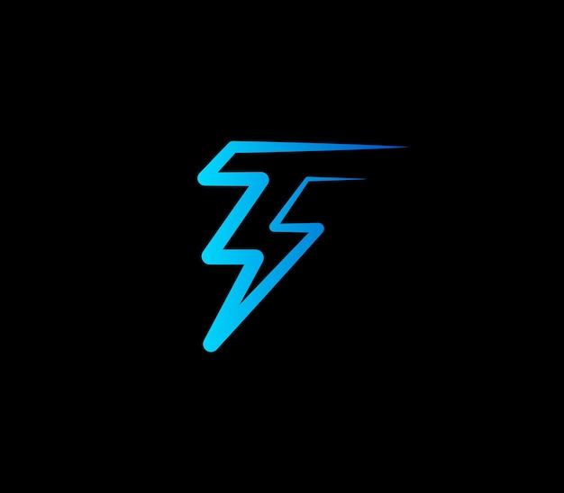 la letra T del logotipo y una luz azul que tiene una luz en ella