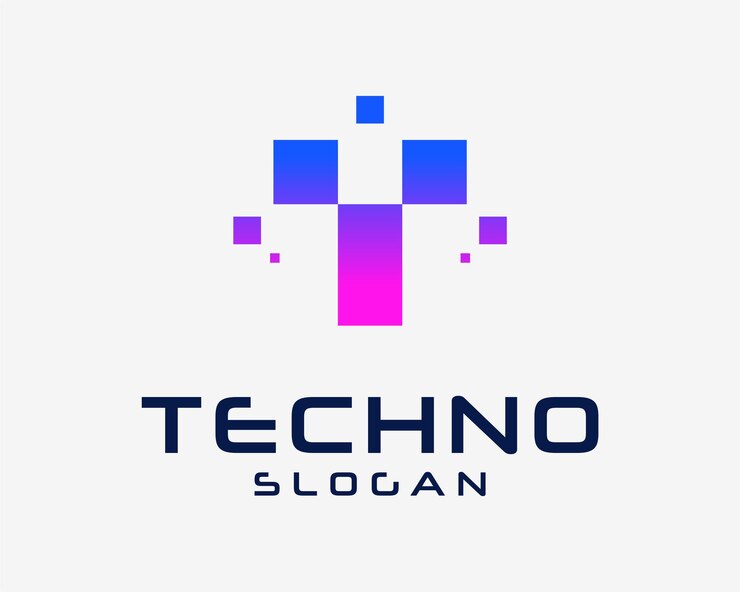 Vector letra t pixel tecnología digital partícula plaza innovación simple vector moderno diseño de logotipo