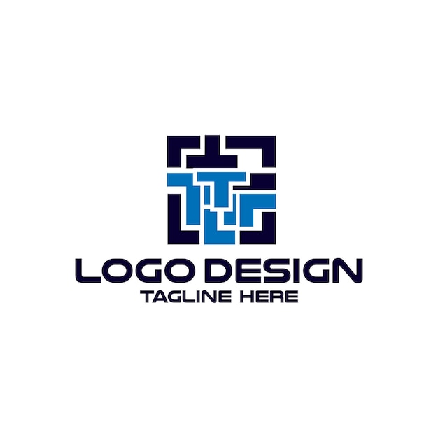 Letra T con vector de diseño de logotipo de tecnología de laberinto