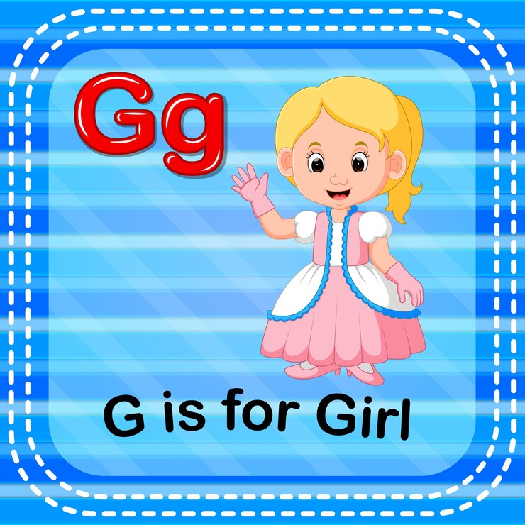 Vector la letra de la tarjeta flash g es para niña