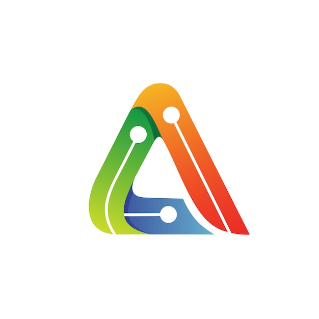 Letra A Tech Logo Vector