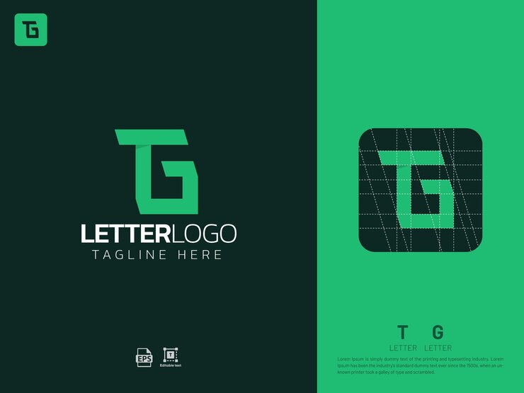 Vector letra tg monograma logotipo inicial geométrico moderno degradado cuadrícula logotipo