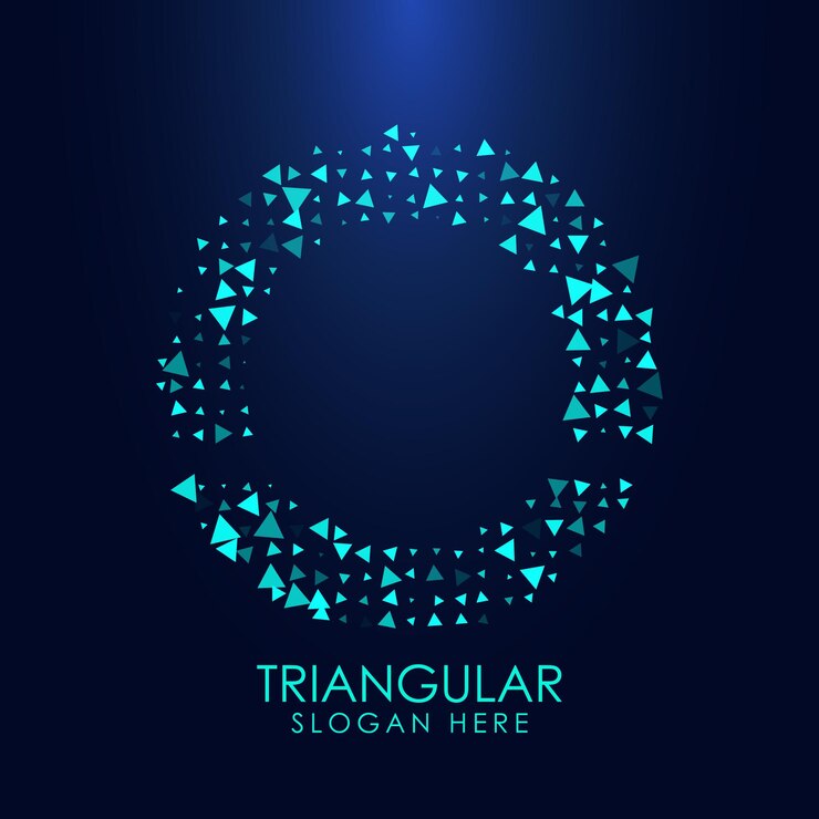 Vector letra triangular futurista o en semitono ilustración de letra aislada sobre fondo oscuro