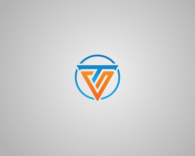 La letra triangular GT o TG es una plantilla vectorial de concepto de diseño de logotipo único
