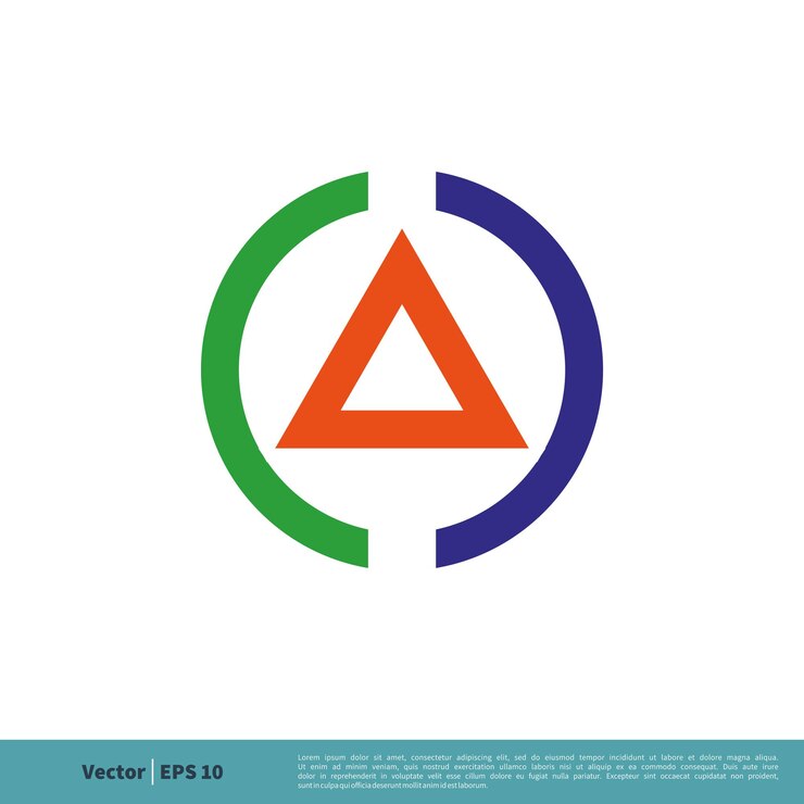 Vector una letra triángulo y círculo icono vector logo plantilla ilustración diseño vector eps 10