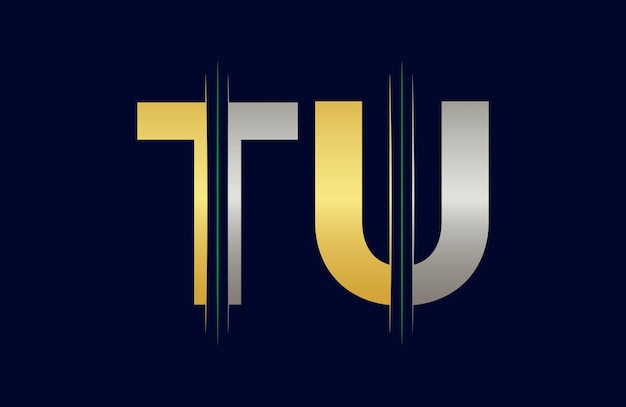 La letra TU logotipo colorido en el círculo Ilustración del logotipo vectorial
