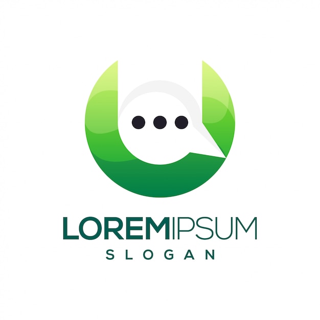 Letra U chat colorido logo degradado