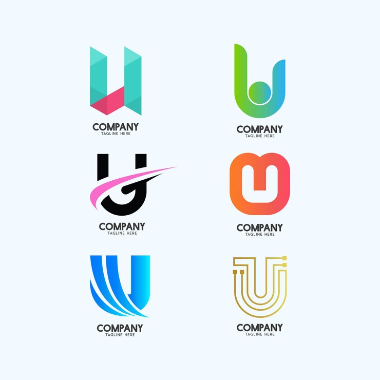 Letra U Colección de ideas de logotipos modernos Alfabeto Logotipo geométrico