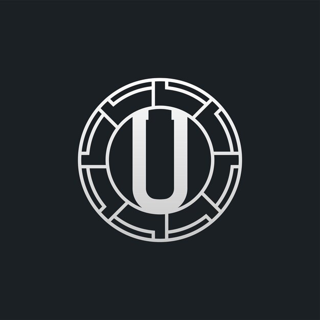 La letra U, el concepto del logotipo, el monograma mínimo creativo, la plantilla del logotipo U, el logotipo universal premium.