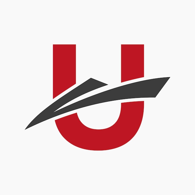 Letra U Logotipo de envío Símbolo de velero Nave náutica Icono de velero