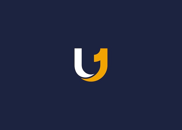 letra u con el número 1 diseño de icono de logotipo inspiración de plantilla de diseño vectorial