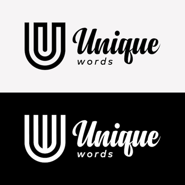 Vector letra u uw wu monograma alfabeto estilo simple identidad empresa logo diseño vector