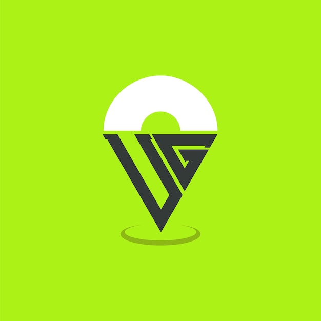 Letra UG Diseño del logotipo de ubicación Iniciales modernas Logotipo UG Pinpoint para aplicaciones de mapas de navegación y negocios basados en la ubicación