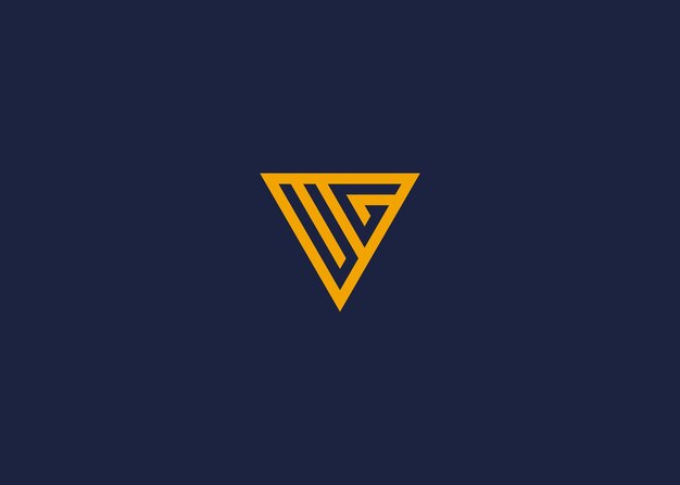 letra ug con logotipo de triángulo diseño de icono modelo de diseño vectorial inspiración