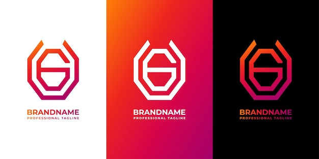 Letra UG Monogram Octagon Logo