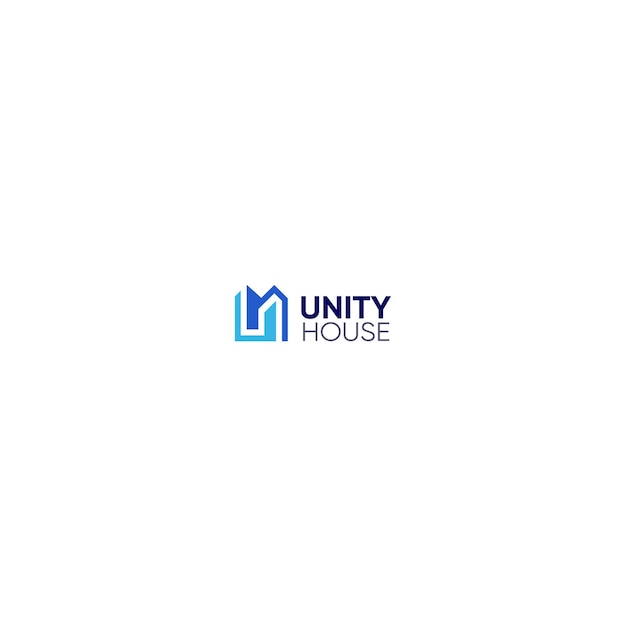 La letra uh el logotipo moderno de bienes raíces