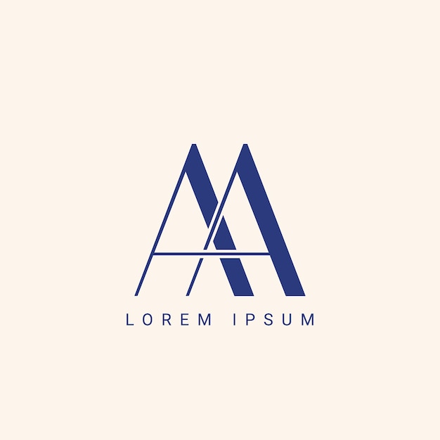 Letra única AA logotipo empresa e icono negocio en forma de mariposa ilustración vectorial