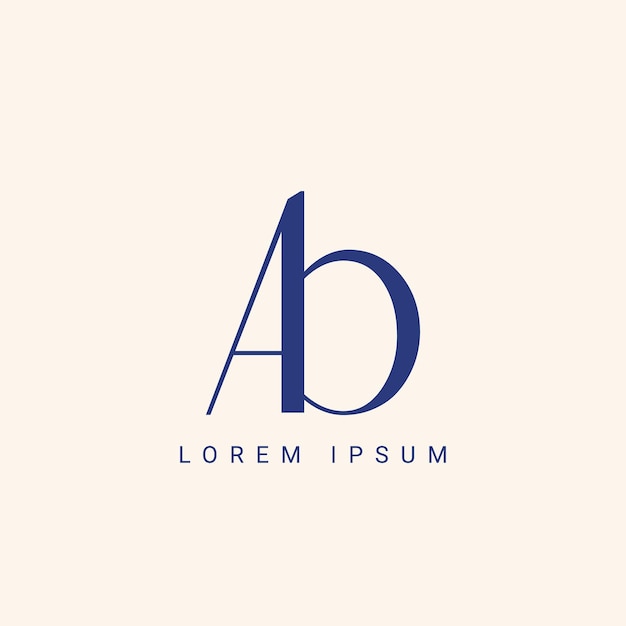 La letra única AB, el logotipo de la empresa y el icono de la empresa en forma de mariposa Ilustración vectorial
