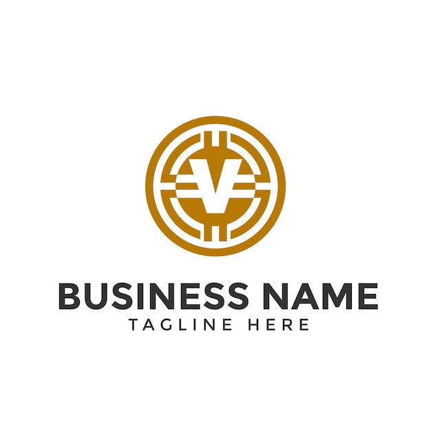 La letra V blockchain y el logotipo de cripto blockchain logotipo cripto logotipo icono de moneda digital y símbolo