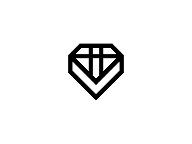 letra V diseño de logotipo de joyería de belleza de diamantes
