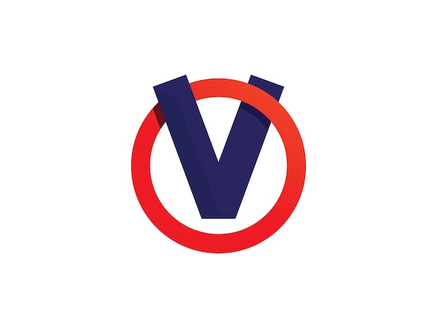 Letra V con elementos de plantilla de diseño de icono de logotipo de marca de verificación